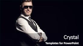  Presentation with black man fashion - Slide set having portrait of a handsome brutal background and a black colored foreground