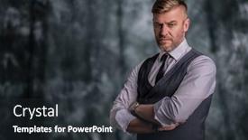  Presentation with formal - Slides consisting of portrait-of-a-handsome-brutal background and a wine colored foreground