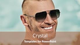  Presentation with sky diving man falling - Cool new theme with portrait-of-a-handsome-brutal backdrop and a coral colored foreground