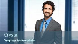  Presentation with modern - Presentation theme enhanced with portrait-of-a-handsome-businessman background and a ocean colored foreground