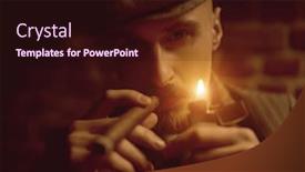  Presentation with detective - Slides having portrait-of-a-handsome-courageous background and a wine colored foreground