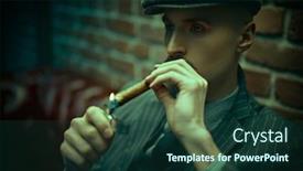  Presentation with rich man - Audience pleasing presentation design consisting of portrait-of-a-handsome-courageous backdrop and a tawny brown colored foreground