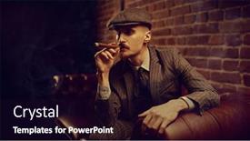  Presentation with rich man - PPT theme featuring portrait-of-a-handsome-courageous background and a black colored foreground