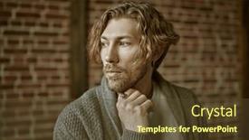  Presentation with emotions - Presentation theme having portrait-of-a-handsome-forty background and a tawny brown colored foreground