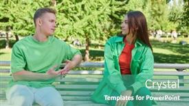  Presentation with green fashion - Theme consisting of portrait-of-a-handsome-guy background and a teal colored foreground