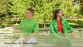  Presentation with green fashion - Presentation having portrait-of-a-handsome-guy background and a mint green colored foreground