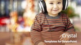  Presentation with carnatic music - PPT theme featuring handsome kid listening to music background and a red colored foreground