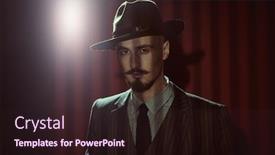  Presentation with luxury fashion - Slide deck featuring portrait-of-a-handsome-man background and a wine colored foreground