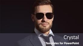  Presentation with black man fashion - Audience pleasing theme consisting of portrait-of-a-handsome-man backdrop and a dark gray colored foreground