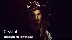  Presentation with classical - Amazing slide deck having portrait-of-a-handsome-man backdrop and a black colored foreground