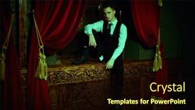  Presentation with apartments - Amazing PPT theme having portrait-of-a-handsome-man backdrop and a wine colored foreground