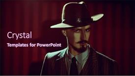  Presentation with luxury fashion - Colorful presentation theme enhanced with portrait-of-a-handsome-man backdrop and a wine colored foreground