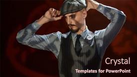  Presentation with classical - Amazing slide set having portrait-of-a-handsome-man backdrop and a wine colored foreground