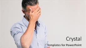  Presentation with eyes - Cool new slides with portrait of a handsome man backdrop and a sky blue colored foreground