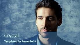 Presentation with mens fashion portrait - Audience pleasing theme consisting of portrait of a handsome man backdrop and a ocean colored foreground