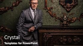  Presentation with formal - Amazing PPT theme having portrait-of-a-handsome-mature backdrop and a black colored foreground
