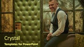  Presentation with luxury fashion - Theme enhanced with portrait-of-a-handsome-mature background and a tawny brown colored foreground