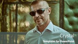  Presentation with luxury fashion - Slide deck consisting of portrait-of-a-handsome-mature background and a gray colored foreground