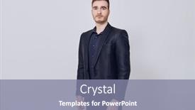  Presentation with space suit - Colorful PPT layouts enhanced with portrait-of-a-handsome-mature backdrop and a gray colored foreground