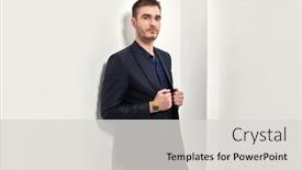  Presentation with space suit - Theme having portrait-of-a-handsome-mature background and a light gray colored foreground