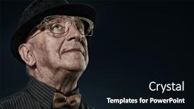  Presentation with old man - Presentation theme consisting of portrait-of-a-handsome-old background and a wine colored foreground