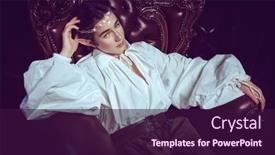  Presentation with fantasy tale - Slide set having portrait-of-a-handsome-prince background and a  colored foreground