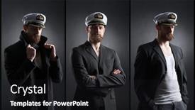  Presentation with navigation - Theme having portrait-of-a-handsome-sailor background and a dark gray colored foreground