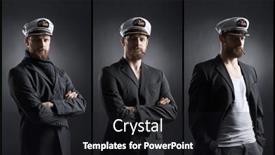  Presentation with navigation - Slide set with portrait-of-a-handsome-sailor background and a black colored foreground