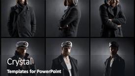 Presentation with black - PPT theme featuring portrait-of-a-handsome-sailor background and a dark gray colored foreground