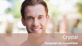  Presentation with gold man smile - Amazing presentation having portrait of a handsome smiling backdrop and a coral colored foreground