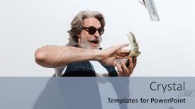  Presentation with rich man - Colorful presentation enhanced with portrait-of-a-handsome-stylish backdrop and a light blue colored foreground