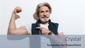  Presentation with flexing - Amazing slide set having portrait-of-a-handsome-stylish backdrop and a light blue colored foreground