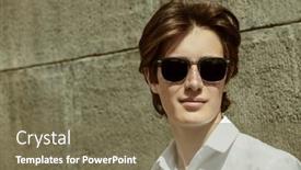  Presentation with modern elegant - Slides with portrait-of-a-handsome-teenage background and a violet colored foreground