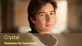  Presentation with adolescence - Slides enhanced with portrait-of-a-handsome-teenage background and a tawny brown colored foreground