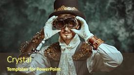  Presentation with victorian - Amazing presentation theme having portrait-of-a-handsome-victorian backdrop and a tawny brown colored foreground