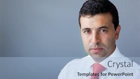  Presentation with young business man - Slides consisting of person profile - portrait of a handsome young background and a light blue colored foreground