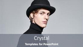  Presentation with black man fashion - PPT theme enhanced with portrait-of-a-handsome-young background and a gray colored foreground