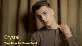  Presentation with curtains - Theme consisting of portrait-of-a-handsome-young background and a tawny brown colored foreground