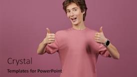  Presentation with adolescence - Slides featuring portrait-of-a-happy-active background and a violet colored foreground