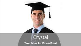  Presentation with high school - Slide deck enhanced with portrait-of-a-happy-caucasian background and a gray colored foreground