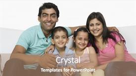  Presentation with family children - Audience pleasing PPT theme consisting of indian children - portrait of a happy family backdrop and a coral colored foreground