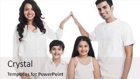  Presentation with portrait happy family smiling - PPT layouts having auctioneers gavel or hammer isolated background and a  colored foreground.