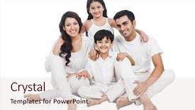  Presentation with portrait happy family smiling - Amazing PPT theme having glass of coffee on a railing a word on a paper sticker have a nice day backdrop and a gray colored foreground