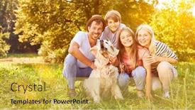  Presentation with family children - Slides having portrait-of-a-happy-family background and a yellow colored foreground