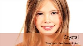  Presentation with girl teens - Beautiful slide deck featuring portrait of a happy girl backdrop and a coral colored foreground