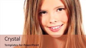  Presentation with smiling kids at summer camp - Presentation theme having portrait of a happy girl background and a  colored foreground