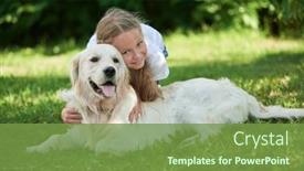  Presentation with dog park - Presentation theme having portrait-of-a-happy-girl background and a tawny brown colored foreground