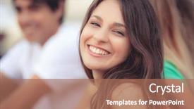  Presentation with street - Slides featuring portrait of a happy latin background and a coral colored foreground