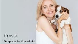  Presentation with pet - Slide deck consisting of portrait-of-a-happy-middle background and a sky blue colored foreground