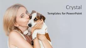  Presentation with pet - Presentation having portrait-of-a-happy-middle background and a light gray colored foreground